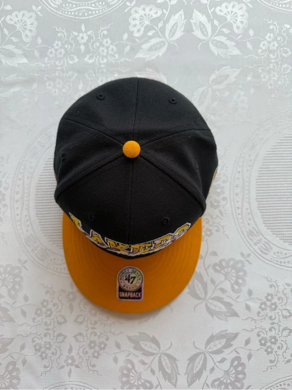 Forty Seven Brand Los Angeles Lakers Black/Gold Snapback Hat Embroidered Cup HWC